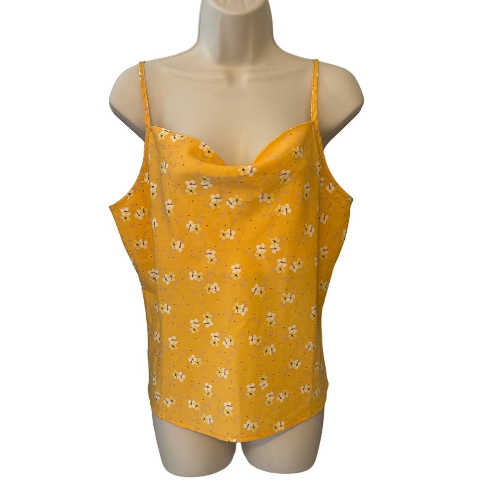 Mauby Dainty Floral Nectar Cowl Neck Camisole Top Yellow M7051QAAU Medium